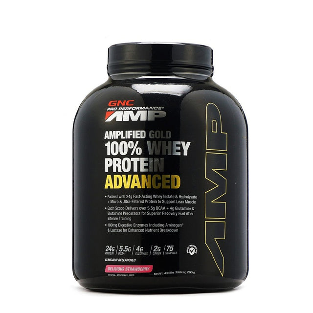 GNC AMP GOLD 100% WHEY ADV-STRAW