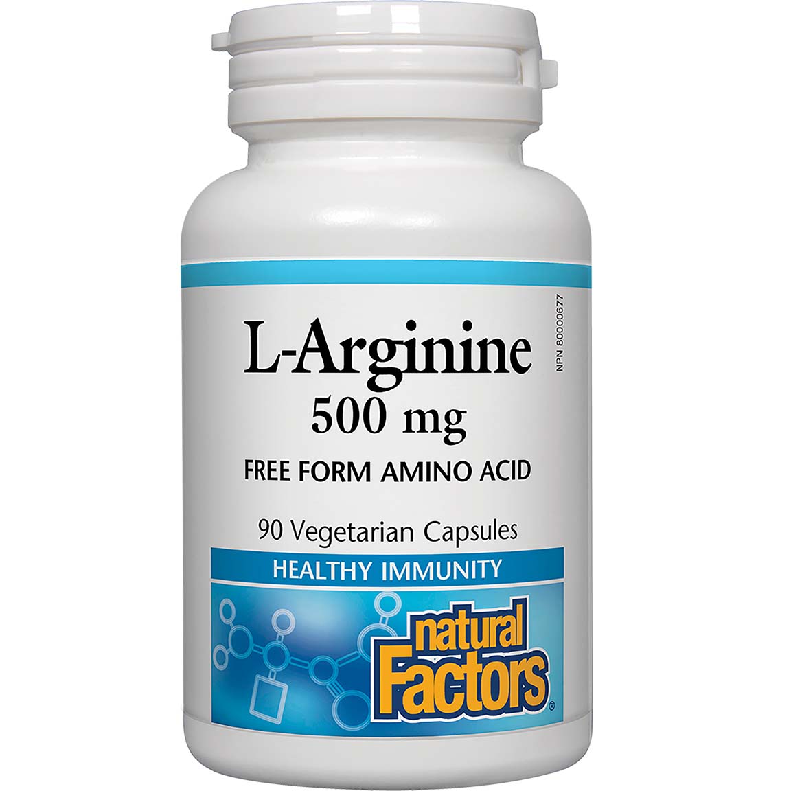 Natural Factors L-Arginine, 500 mg, 90 Vegetable Capsules - Natural Factors