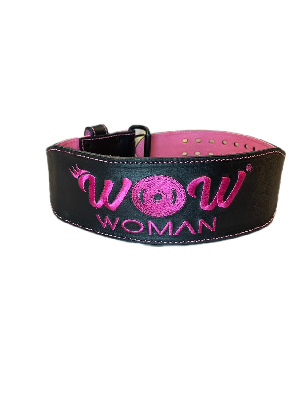 Wow Women Black Leather Belt With Bag, Pink, S - Wow Woman