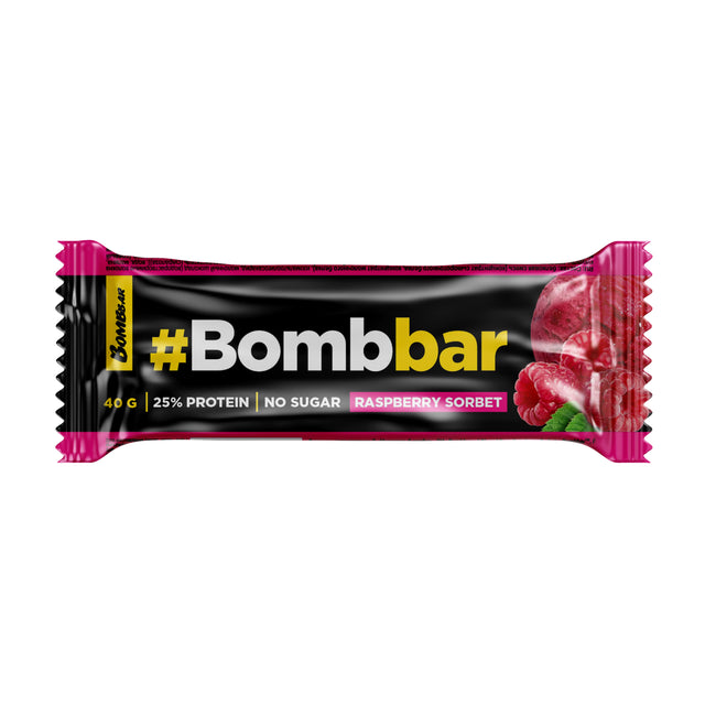 BombBar Protein Bar, 1 Bar, Raspberry Sorbet - BombBar