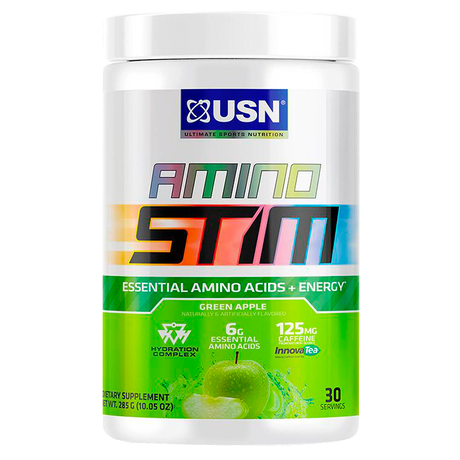 USN Amino Stim EAAs+Energy, Green Apple, 30 - USN