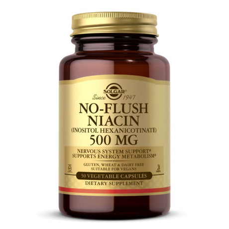 Solgar No-Flush Niacin (Inositol Hexanicotinate), 500 mg, 50 Vegetable Capsules - Solgar