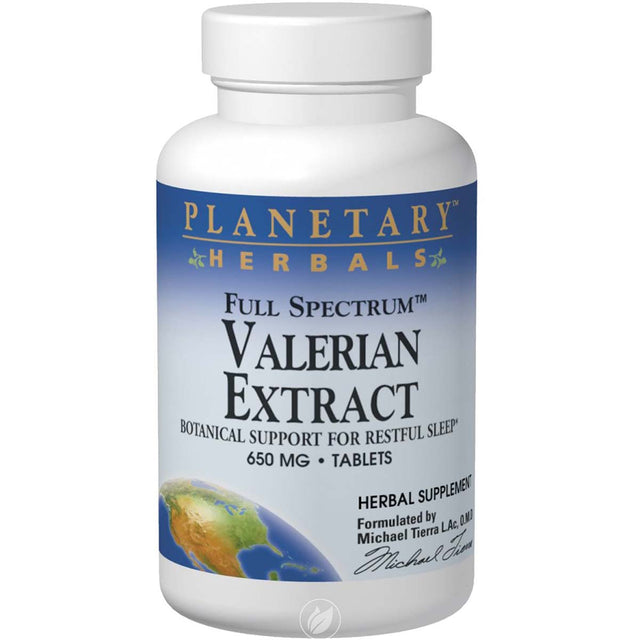 Planetary Herbals Full Spectrum Valerian Extract, 650 mg, 60 Tablets - Planetary Herbals