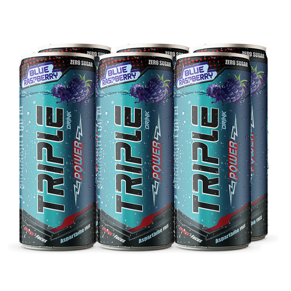 Box of 6 Pieces, Triple Power Energy Drink, Blue Raspberry - Triple Power