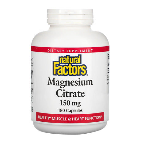 Magnesium Citrate, 150 mg, 180 Capsules, Natural Factors - Natural Factors