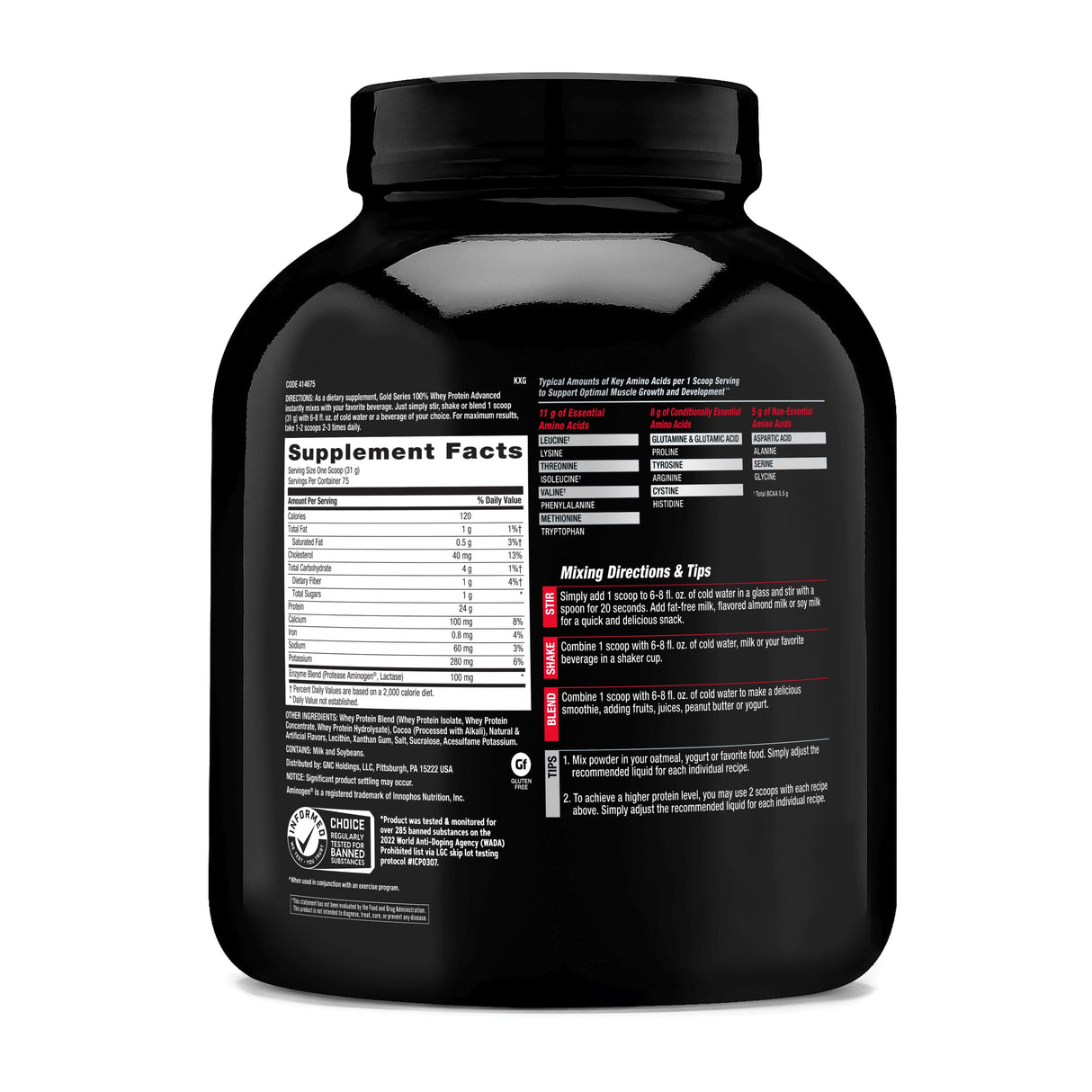 GNC PRO PERFORMANCE AMP GOLD SERIES 100% WHEY PROTEIN ADVANCED - CHOCOLATE - welzo