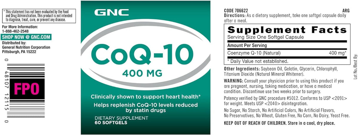 GNC COQ-10 400 MG - welzo