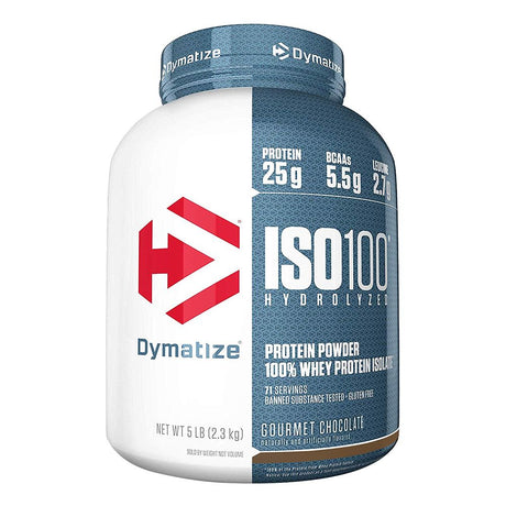 Dymatize ISO 100 Hydrolyzed Whey Protein Isolate, Gourmet Chocolate, 5 LB - Dymatize