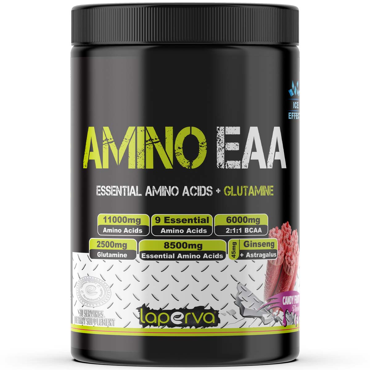 Laperva Amino EAA + Glutamine, Candy Fruit, 390 Gm - Laperva