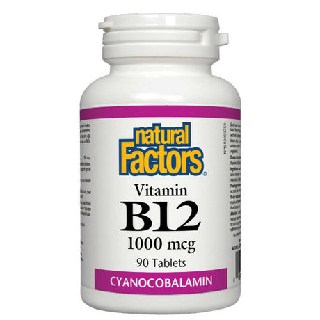 Vitamin B12, 1000 mcg, 90 Tablets - Natural Factors - Natural Factors