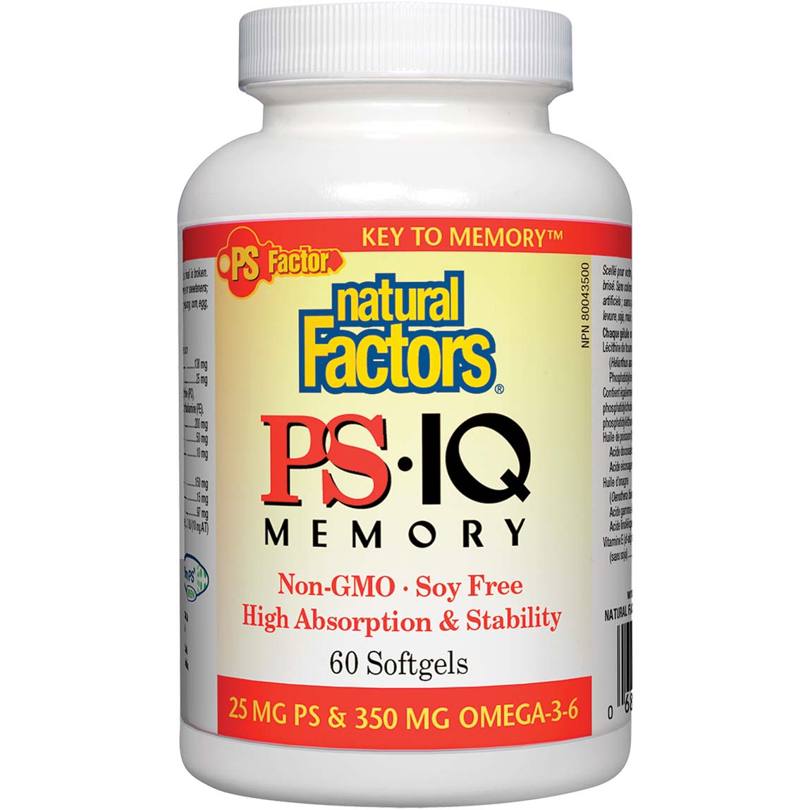 Natural Factors PS• IQ Memory, 60 Softgels - Natural Factors