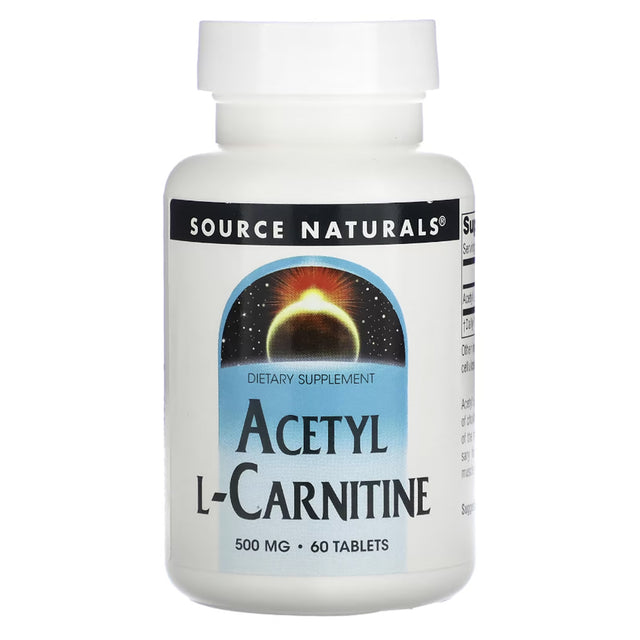 Source Naturals Acetyl-L-Carnitine, 500 mg, 60 Tablets - Source Naturals