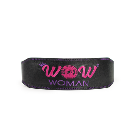 Wow Women Black Leather Belt With Bag, S, Purple Belt - Wow Woman