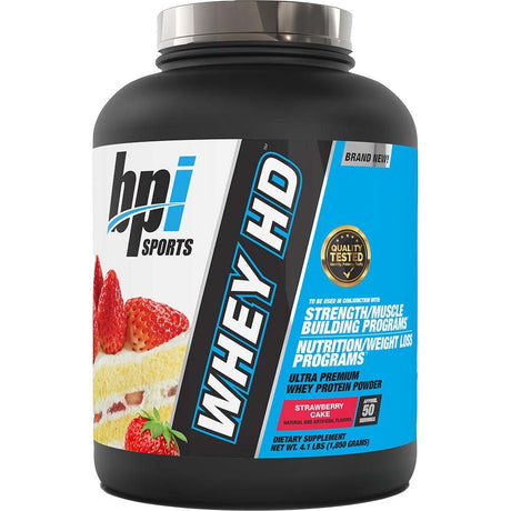 BPI Sports Whey HD, 4.1 Lb, Strawberry Cake - bpi Sports