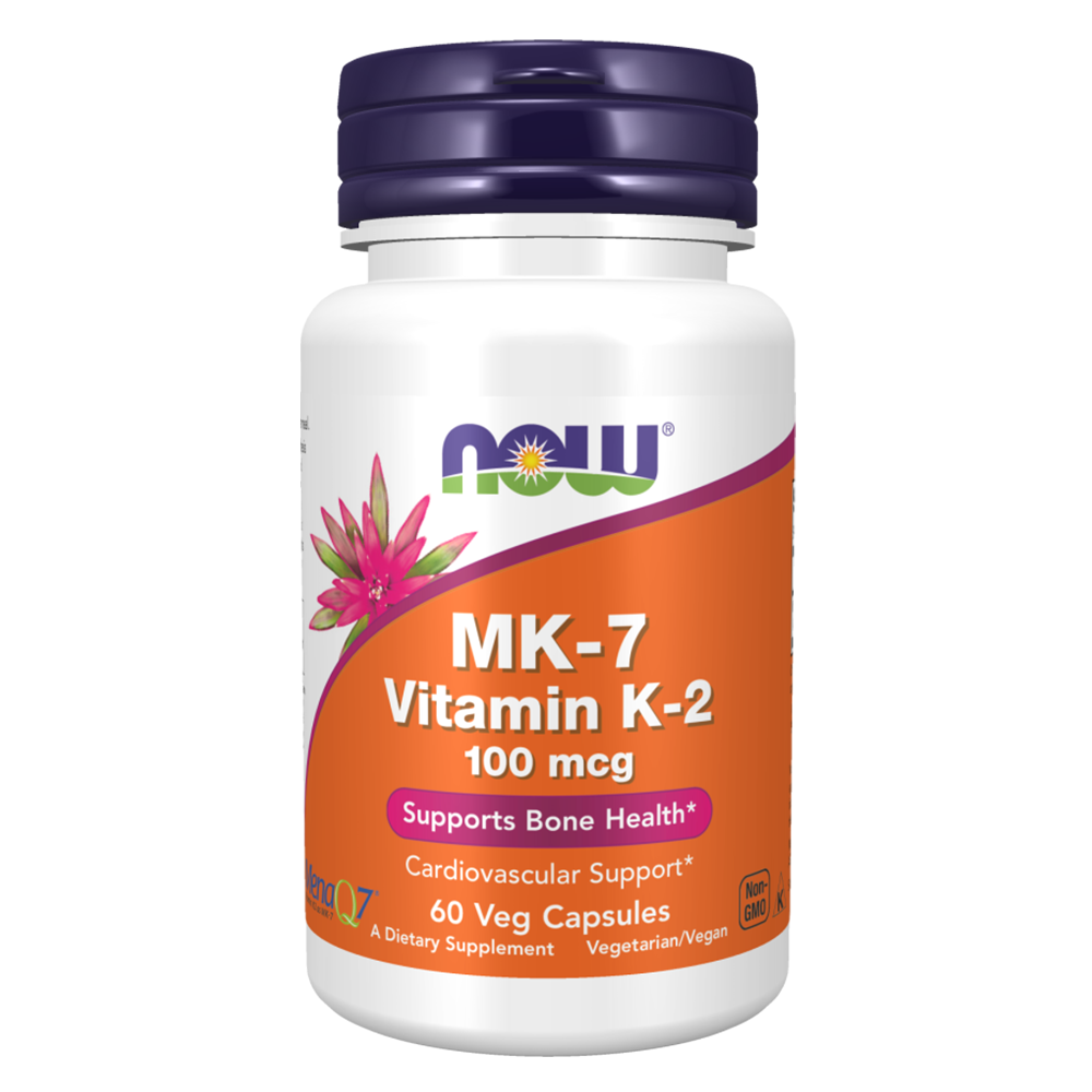 Now Vitamin K2 Mk-7, 100 mcg, 60 Veggie Capsules - Now