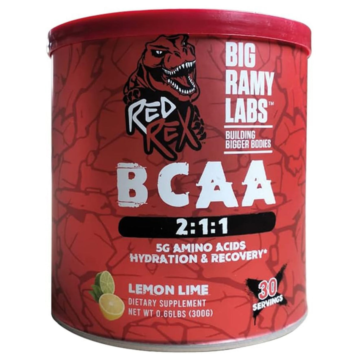 Big Ramy Labs Red Rex BCAA, Lemon Lime, 300 Gm - Big Ramy Labs Redrex