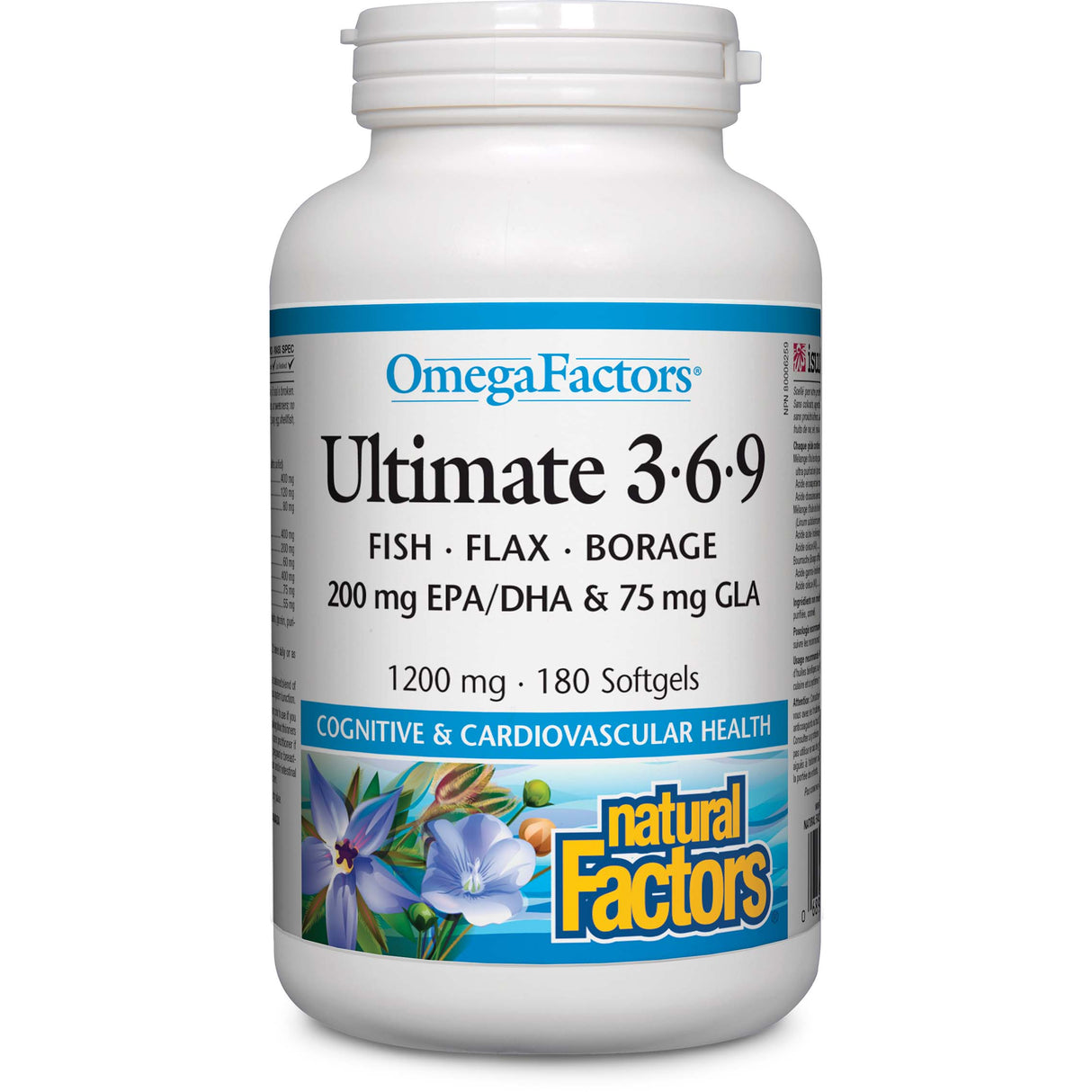 Ultimate Omega Factors 3.6.9, 1200 mg, 180 Softgels - Natural Factors - Natural Factors