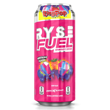 RYSE Fuel Energy Drink, 1 Can, Ring Pop Berry Blast - RYSE