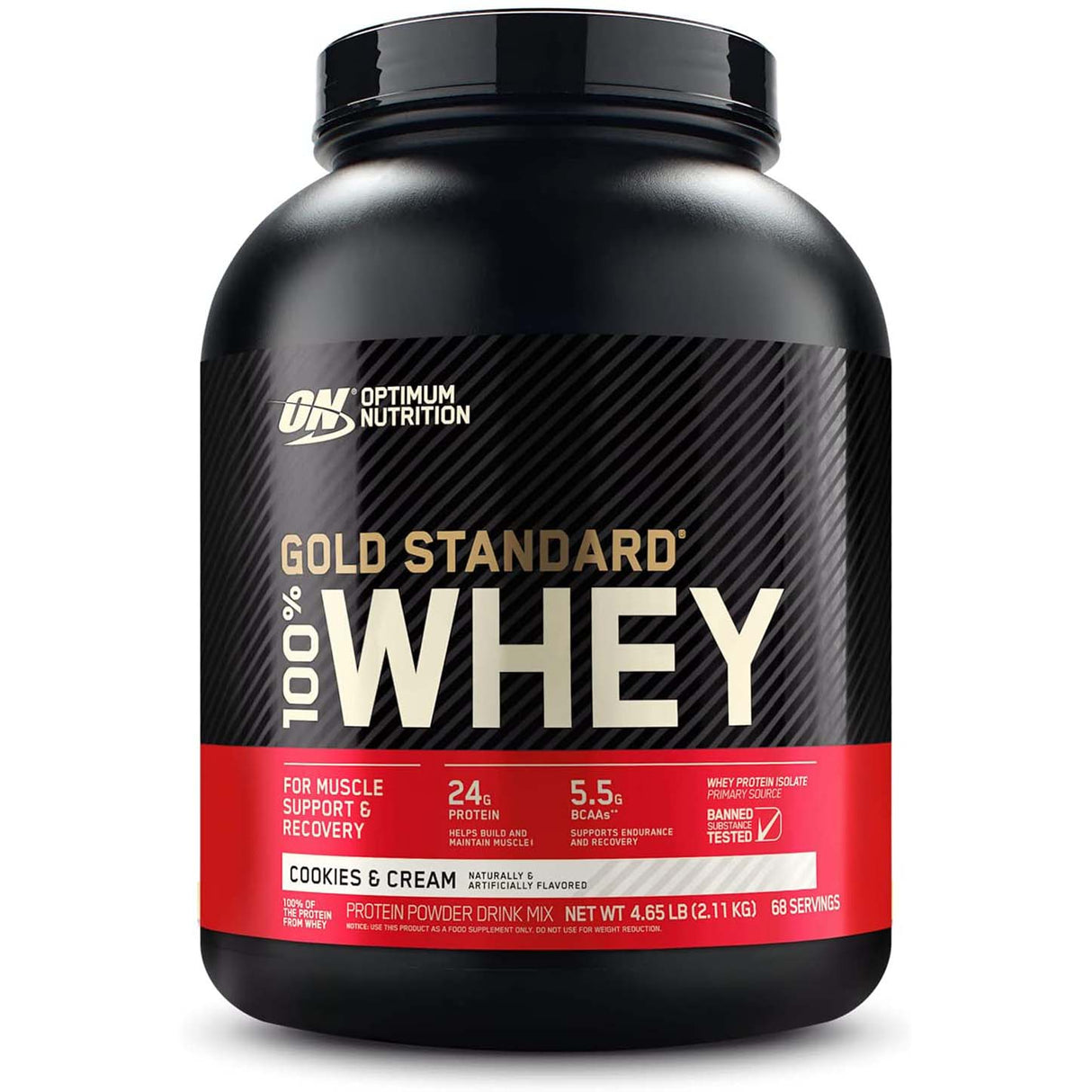 Optimum Nutrition Gold Standard 100% Whey Protein, 4.6 LB, Cookies and Cream - Optimum Nutrition