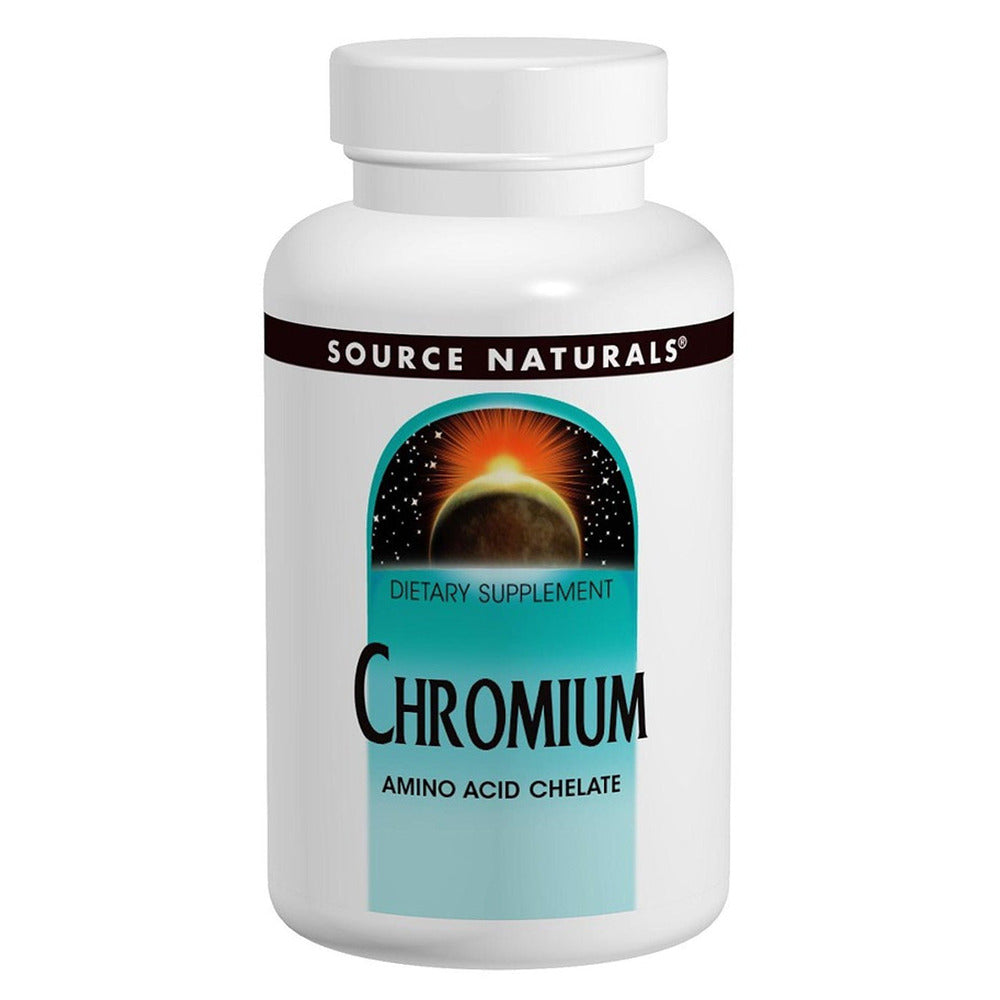 Chromium Chelate, 200 mcg, 100 Tablets, Source Naturals - Source Naturals