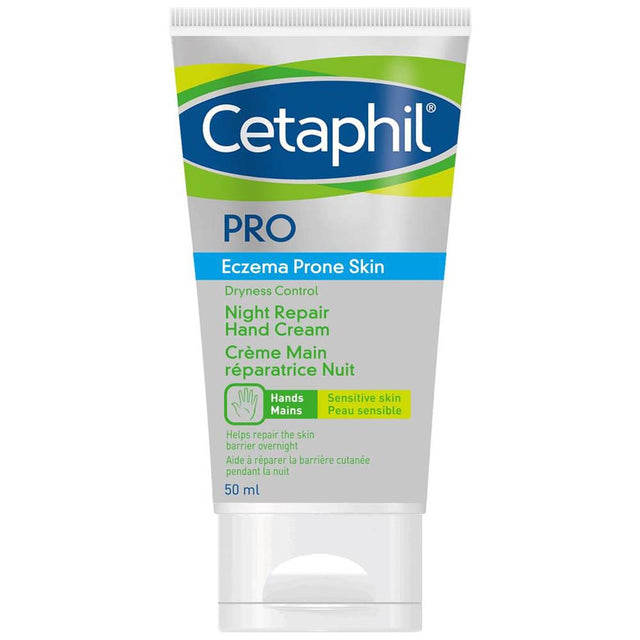 Cetaphil Pro Hand Repair Night Cream for Eczema Prone Skin, 50 ML - Cetaphil