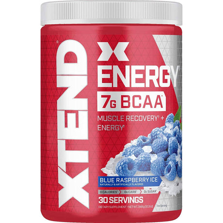 Xtend BCAAs Energy, Blue Raspberry, 30 - Xtend