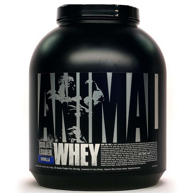 Universal Nutrition Animal Whey Isolate, Vanilla, 4 LB Loaded - Universal Nutrition