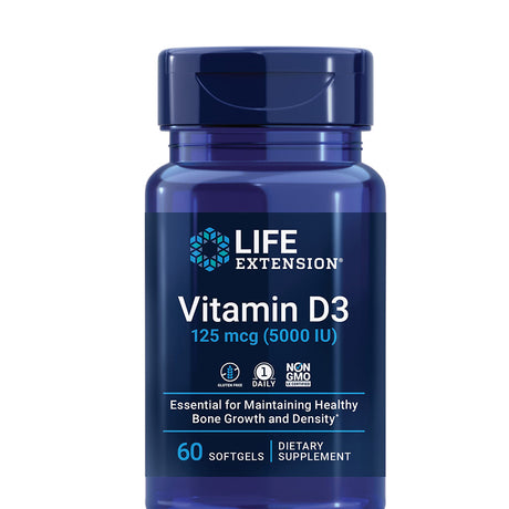 Life Extension Vitamin D3, 125 mcg, 60 Softgels - Life Extension