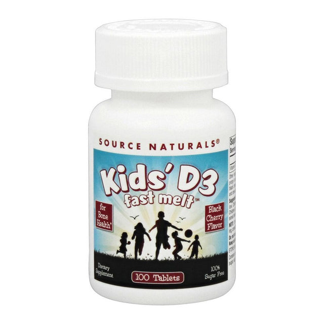 Kids Vitamin D3 Fast Melt, 400 IU, 100 Tablets - Source Naturals - Source Naturals