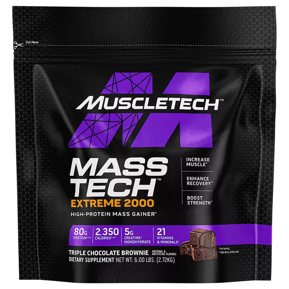 Muscletech Mass Tech Extreme 2000, Triple Chocolate Brownie, 6 LB - Muscletech