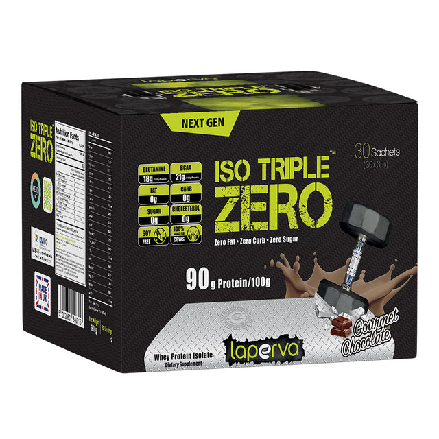 Laperva Iso Triple Zero Next Generation Whey Protein Sachet, Gourmet Chocolate, 30 - Laperva