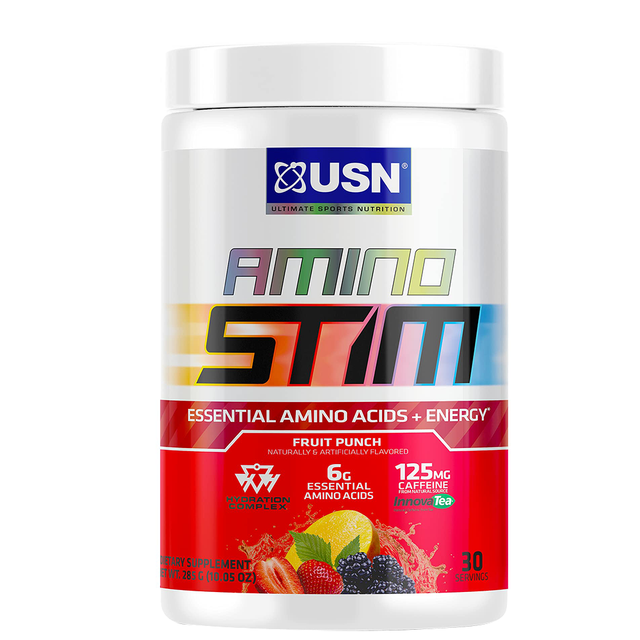 USN Amino Stim EAAs+Energy, Fruit Punch, 30 - USN