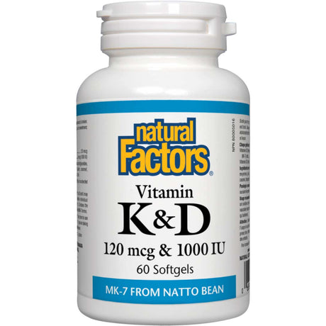 Natural Factors Vitamin K & D, 60 Softgels - Natural Factors