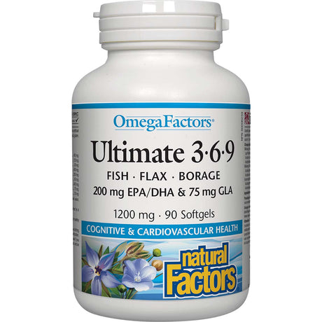 Ultimate Omega Factors 3.6.9, 1200 mg, 90 Softgels - Natural Factors - Natural Factors