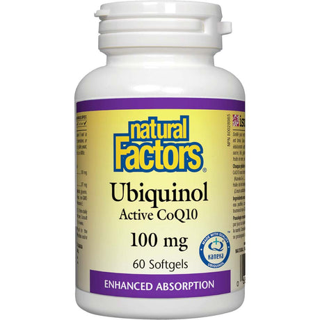 Natural Factors Active Ubiquinol CoQ10, 100 mg, 60 Softgels - Natural Factors