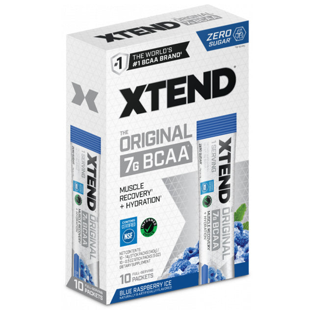 Xtend Original BCAA, Blue Raspberry Ice, 10 - Xtend