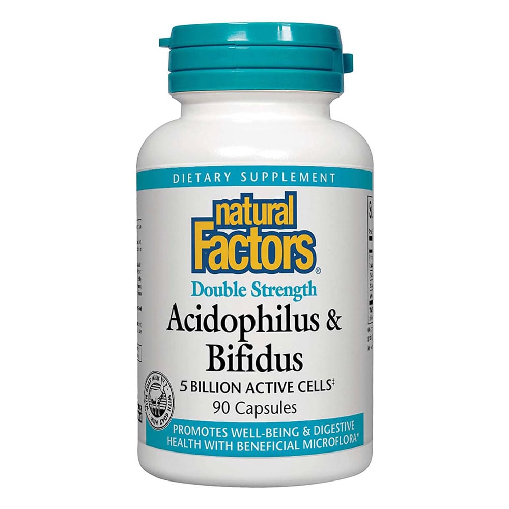 Natural Factors Acidophilus and Bifidus, 5 Billion Active Cells, 90 Capsules - Natural Factors