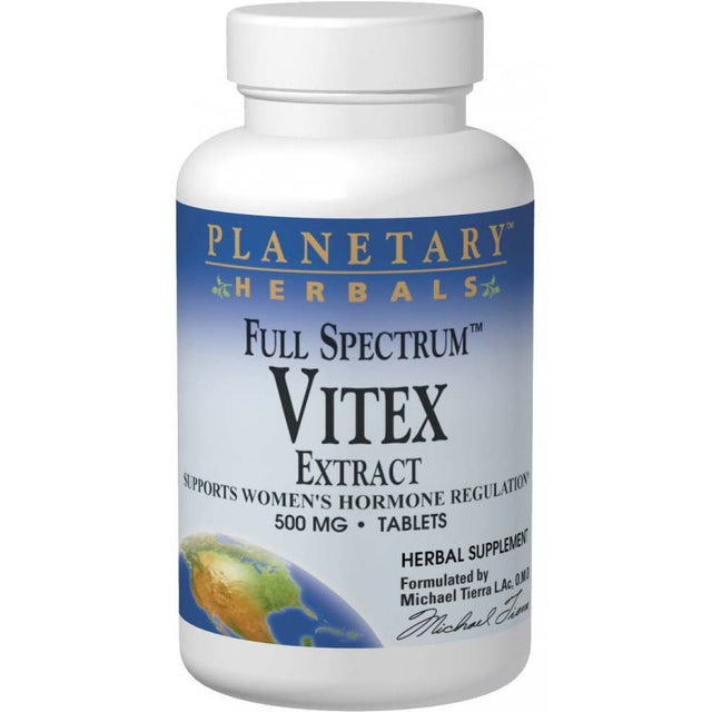 Planetary Herbals Full Spectrum Vitex Extract, 500 mg, 60 Tablets - Planetary Herbals