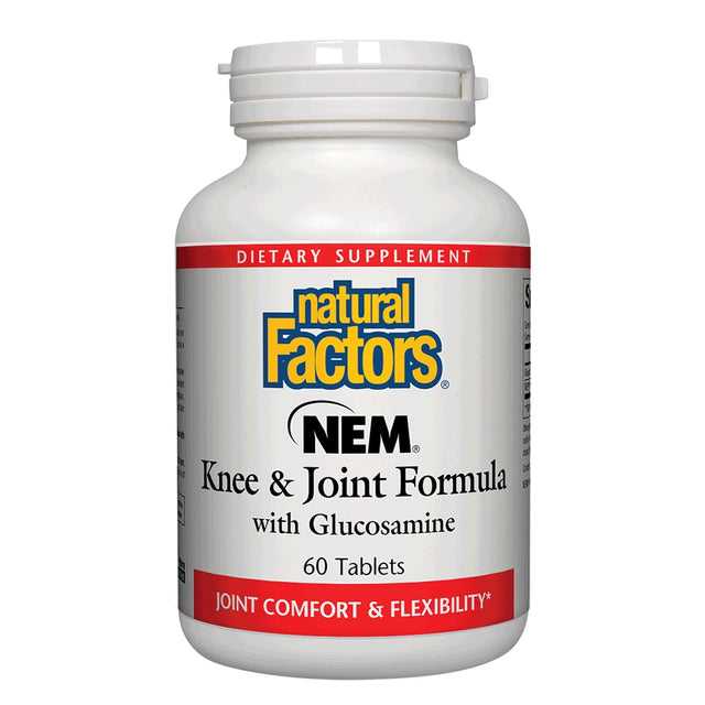 Natural Factors NEM Knee and Joint Formula with Glucosamine, 60 Tablets - Natural Factors