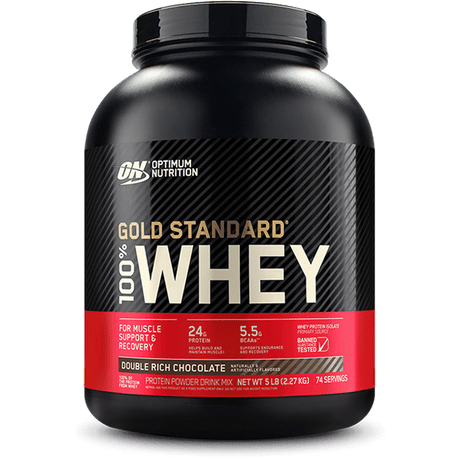 Optimum Nutrition Gold Standard 100% Whey Protein, Double Rich Chocolate, 5 LB - Optimum Nutrition