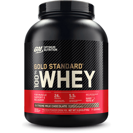 Optimum Nutrition Gold Standard 100% Whey Protein, Extreme Milk Chocolate, 5 LB - Optimum Nutrition