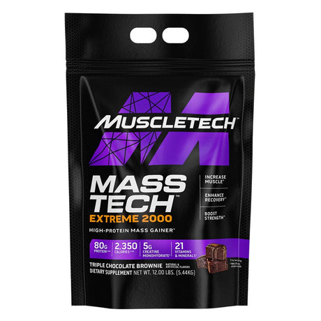 Muscletech Mass Tech Extreme 2000, Triple Chocolate Brownie, 12 LB - Muscletech