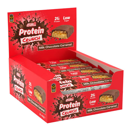 Box of 12 Bars, Applied Nutrition Protein Crunch Bar, Milk Chocolate Caramel - Applied Nutrition