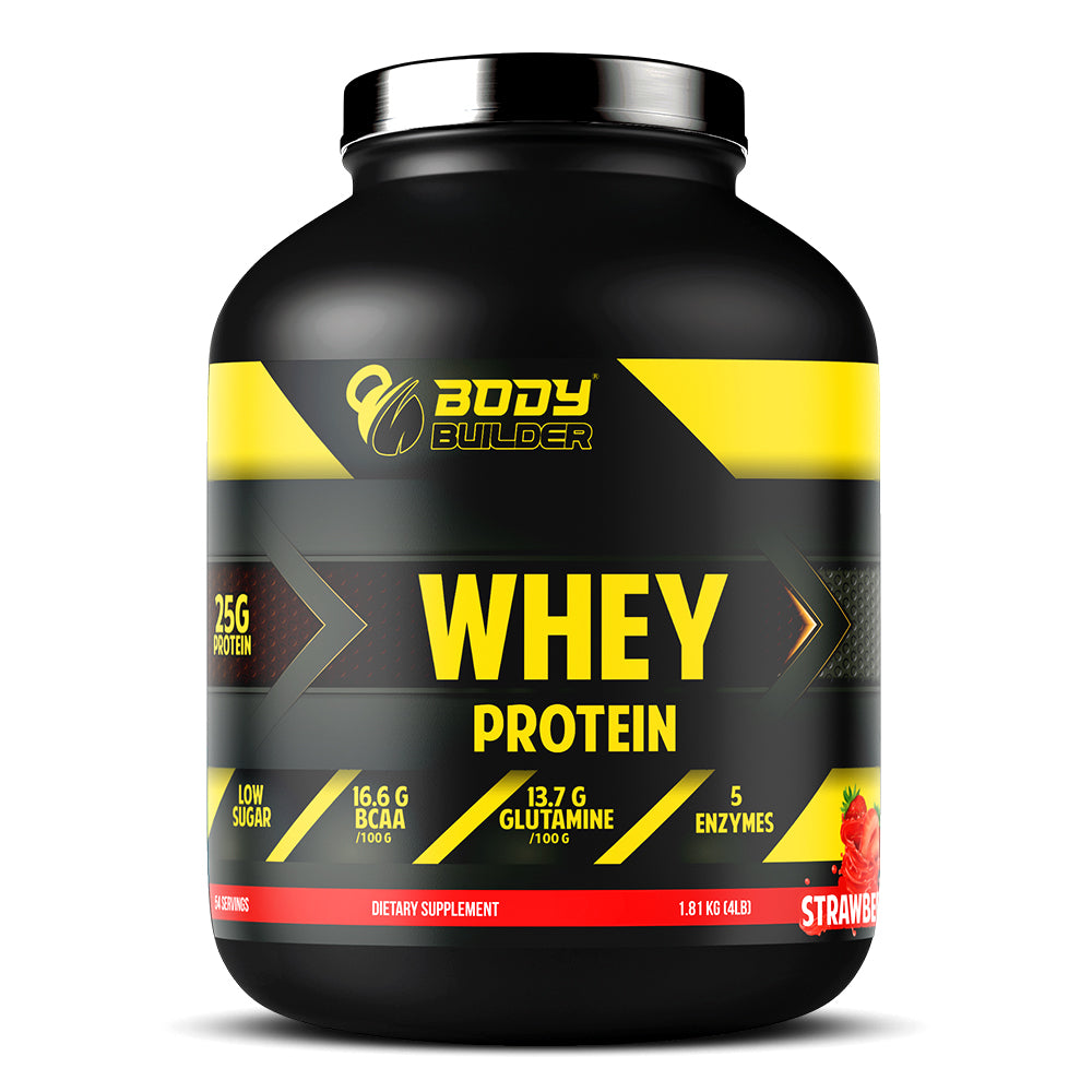 Whey Protein Body Builder, Juicy Strawberry, 4 LB - Body Builder