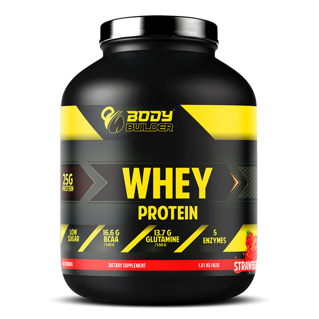 Whey Protein Body Builder, Juicy Strawberry, 4 LB - Body Builder