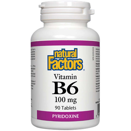 Natural Factors Pyridoxine B6, 100 mg, 90 Tablets - Natural Factors