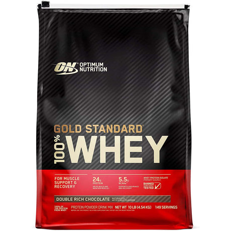 Double Rich Chocolate Optimum Nutrition Gold Standard 100% Whey Protein, 10 LB - Optimum Nutrition