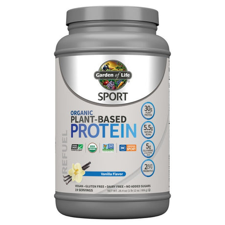 Garden of Life Sport Organic Plant-Based Protein, Vanilla, 1LB - Garden Of Life