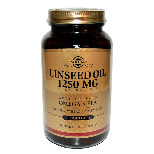 Linseed Oil, 1250 mg, 90 Softgels - Solgar - Solgar