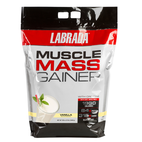 Labrada Nutrition Muscle Mass Gainer, Vanilla, 12 LB - Labrada Nutrition